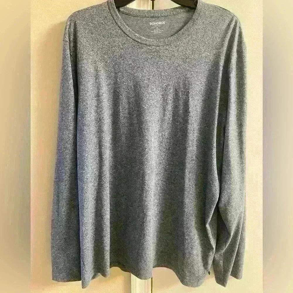 Bonobos Men's Long Sleeve Crewneck Tee - Heather Gray